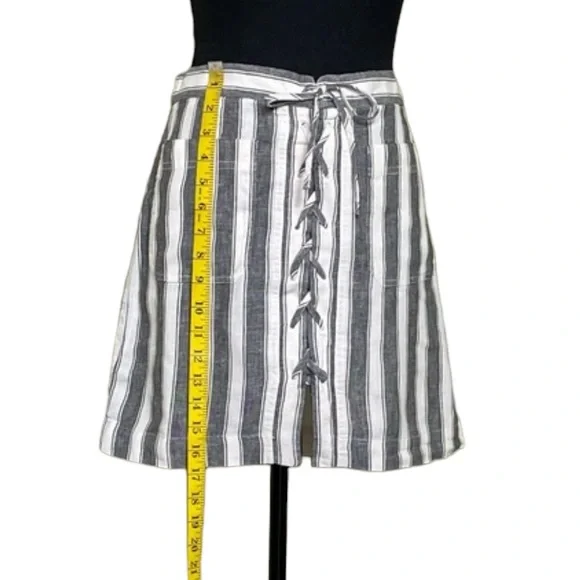 EUC Madewell Striped Lace-Up Mini Skirt (T) - Picture 8 of 13